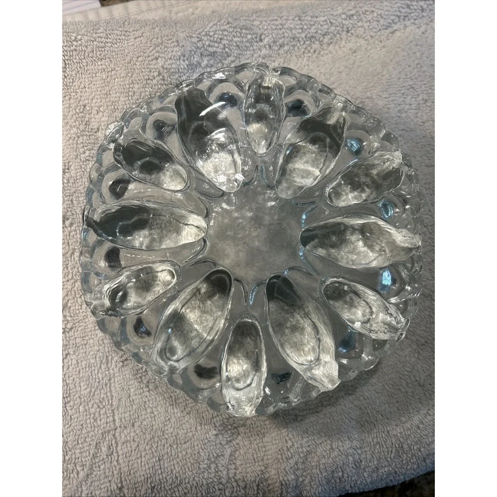Vintage Glass Art Heavy Trivet Teapot Warmer‎ Candle Chunky Sculpture Ice